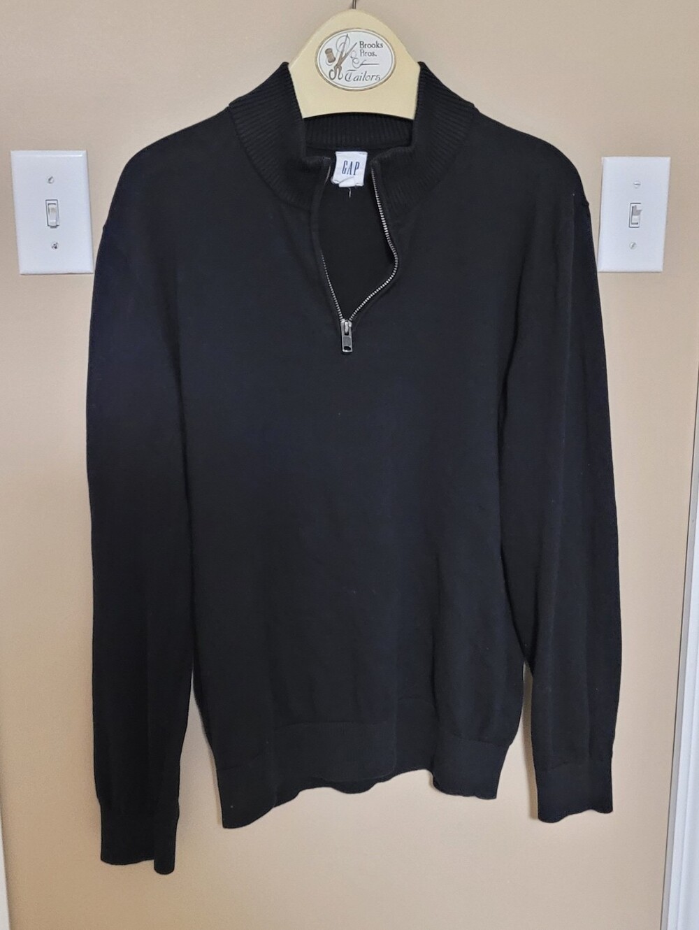 GAP 100% Cotton Black Half-Zip Sweater